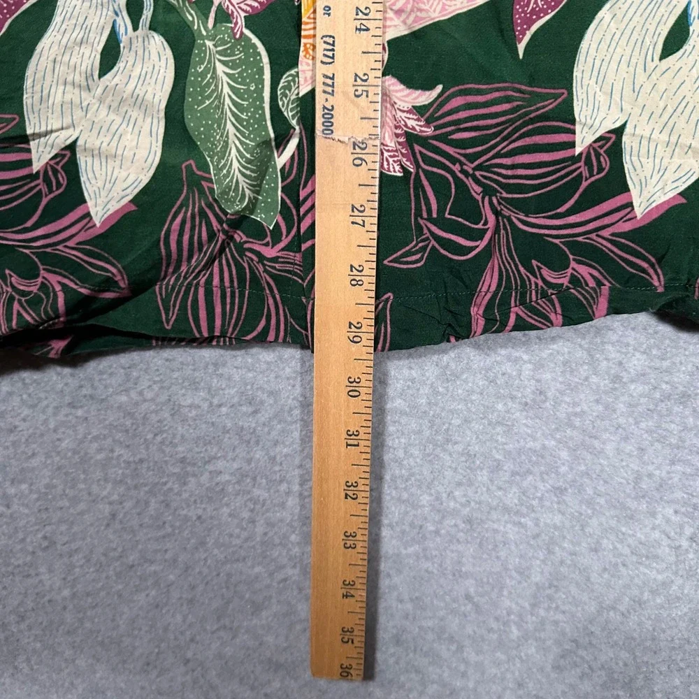 Scotch & Soda Amsterdam Mens XL Tropical Botanical Viscose SS Loop Collar Shirt